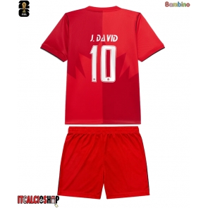 Canada Jonathan David #10 Prima Maglia Bambino Mondiali 2026 Manica Corta (+ Pantaloni corti)